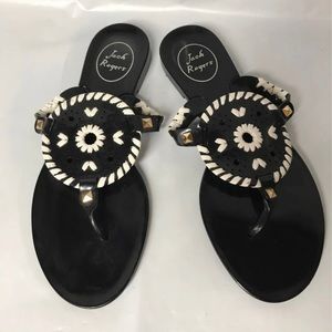 Black & white jack Rodger sandals